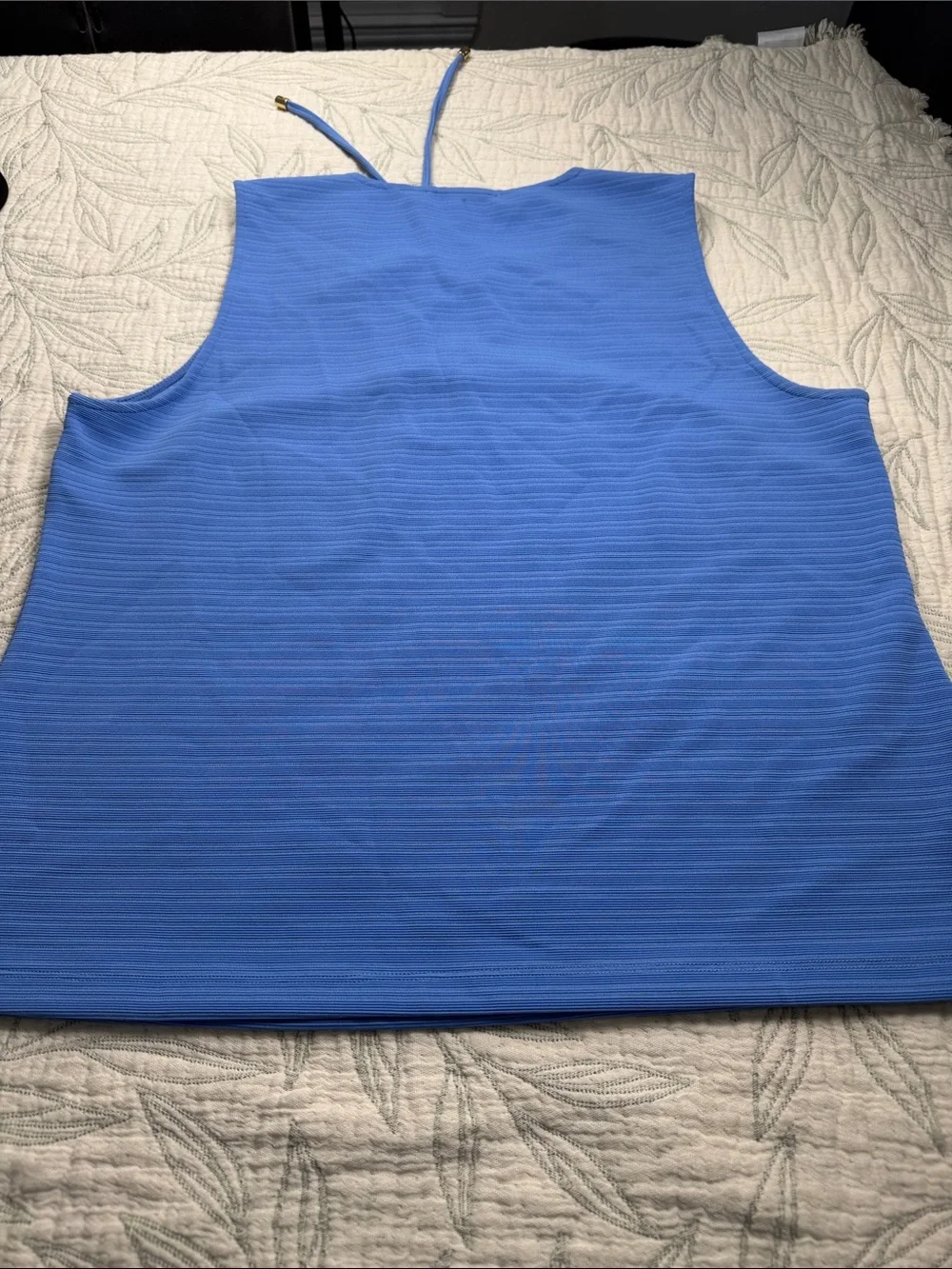 Michael Kors Royal Blue Textured Sleeveless Top; Large